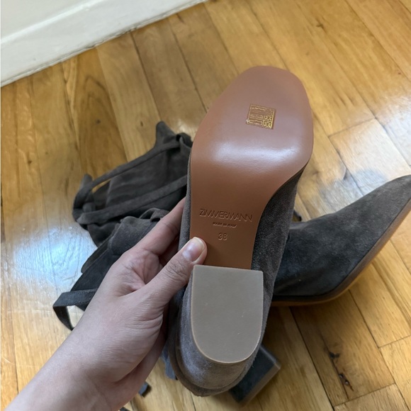 Zimmerman Suede Tie-up Ankle Boots Brown - Size 38 - Picture 5 of 8